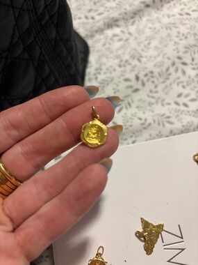 Gold Medallion Pendant Necklace - Gold 18k religious pendant